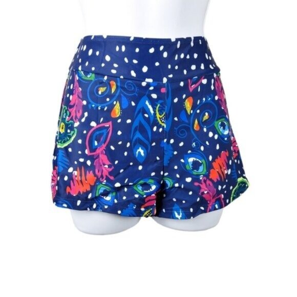 Wenly Zeng Paisley Two Piece Swimsuit with Shorts Blue Sizes Small and XL - Picture 2 of 8